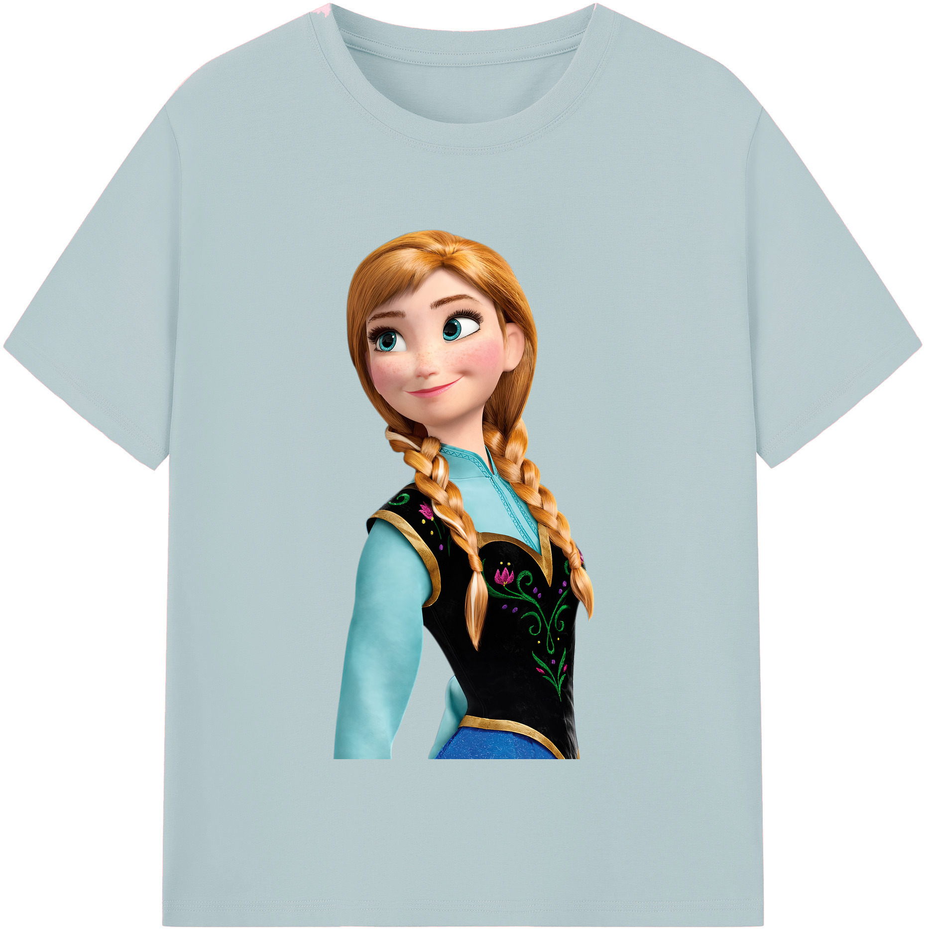 （画像用） アナと雪の女王 アンナ エルサ Frozen Anna Elsa 綿100％半袖Tシャツ（フロントプリント）